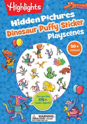 Highlights Hidden Pictures Puffy Sticker Playscene Dinosaur - Treasure Island Toys
