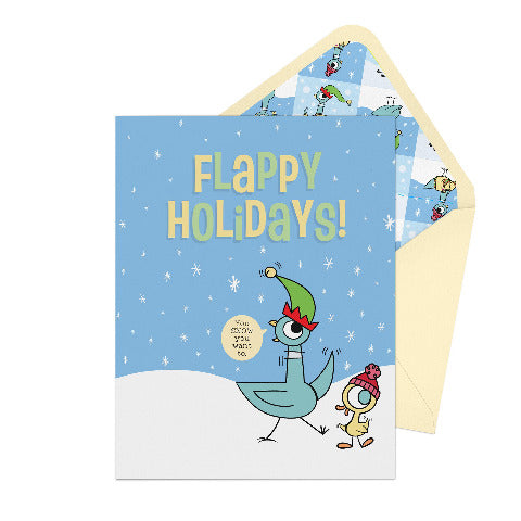 The Pigeon Flappy Holiday! Greeting Card - Treasure Island Toys