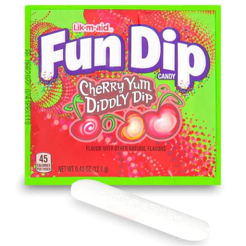 Wonka Fun Dip Lik-M-Aid Cherry Yum Diddly - Treasure Island Toys
