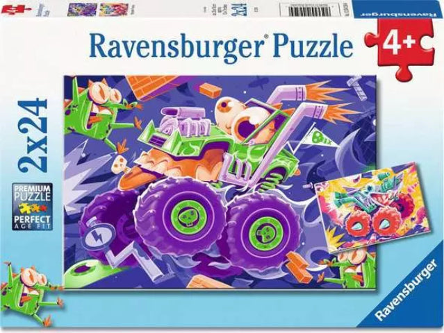 Ravensburger Puzzle 2 x 24 Piece, Monster Trucks