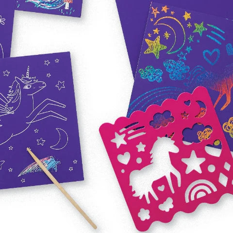 Crocodile Creek Art Sparkle Scratch Art Unicorn - Treasure Island Toys