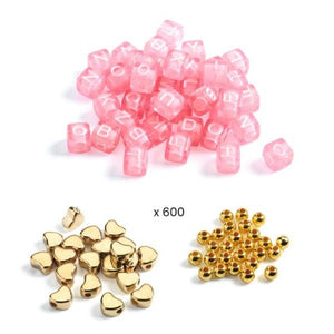 Djeco Art Kit Beads - Alphabet Beads, Gold - Treasure Island Toys