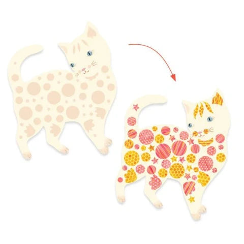 Djeco Art Kit - Create with Paper Elodie's Cute Cats - Treasure Island Toys