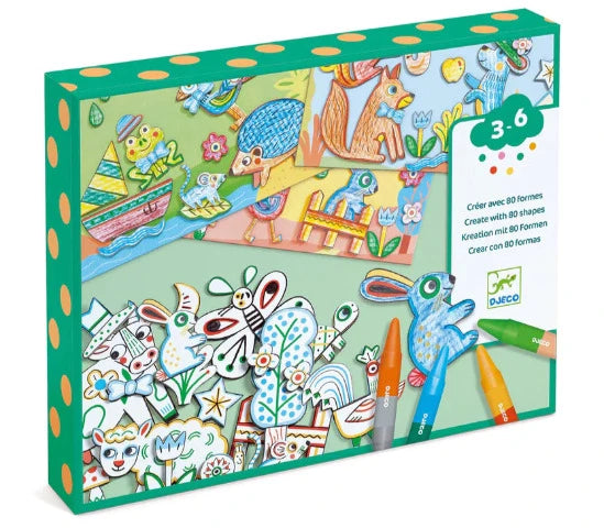 Djeco Art Kit - A World to Create, Animals - Treasure Island Toys