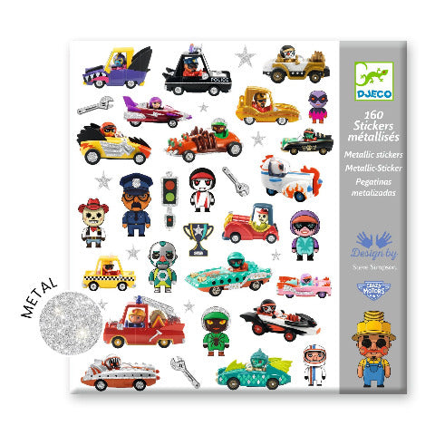Djeco Art - Stickers Metallic The World of Crazy Motors