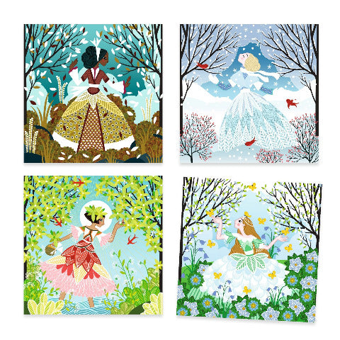 Djeco Art Kit - Foil Pictures Dresses in Seasonal Colours
