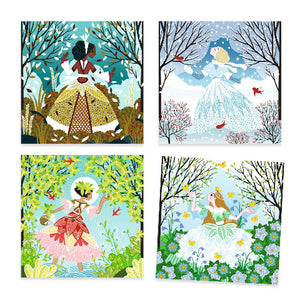 Djeco Art Kit - Foil Pictures Dresses in Seasonal Colours