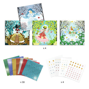 Djeco Art Kit - Foil Pictures Dresses in Seasonal Colours