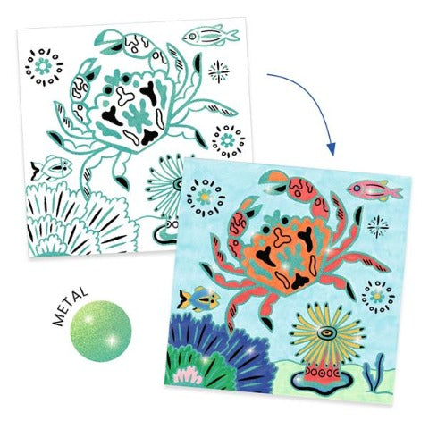 Djeco Art - Colouring Surprise Under the Sea - Treasure Island Toys