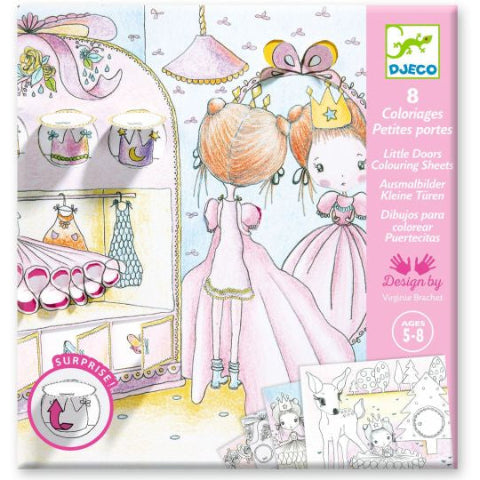 Djeco Art - Colouring Surprise Pupi's Little Doors - Treasure Island Toys