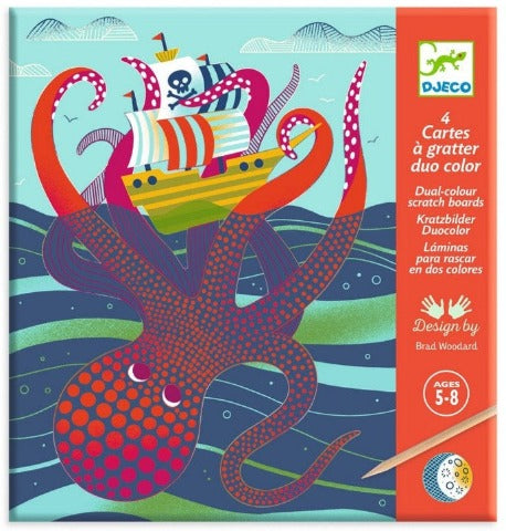 Djeco Art Kit - Scratch Art Topsy-Turvy - Treasure Island Toys