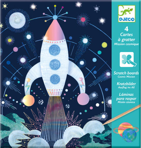 Djeco Art Kit - Scratch Art Cosmic Mission | Treasure Island Toys