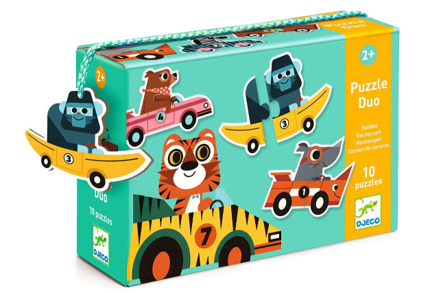 Djeco Puzzle Duo - Racing Cars - Treasure Island Toys