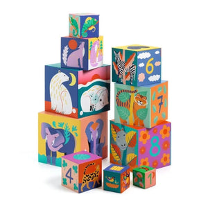 Djeco Toddler - Stacking Cubes Wild Animals