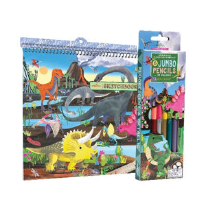 eeBoo Art - Dinosaur Double-Sided Jumbo Coloured Pencils