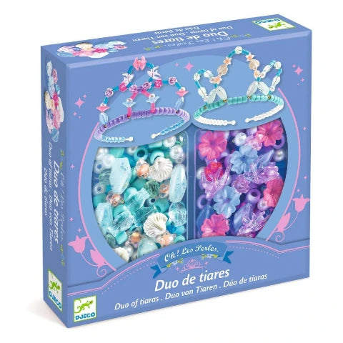 Djeco Art Kit Beads - Tiara Duo, Blue - Treasure Island Toys