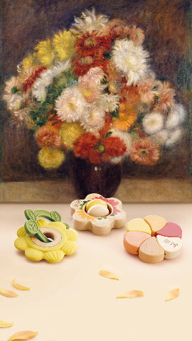 Hape Baby Met Collection Artful Flowers Rattle Trio - Treasure Island Toys