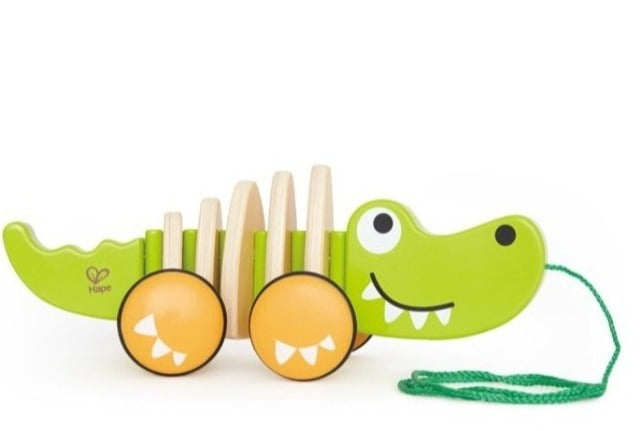 Hape Toddler Pull Walk-A-Long Crocodile - Treasure Island Toys