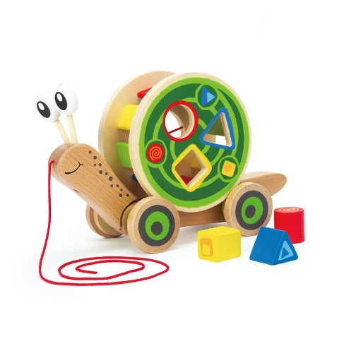 Hape Toddler Pull Walk-A-Long Snail - Treasure Island Toys