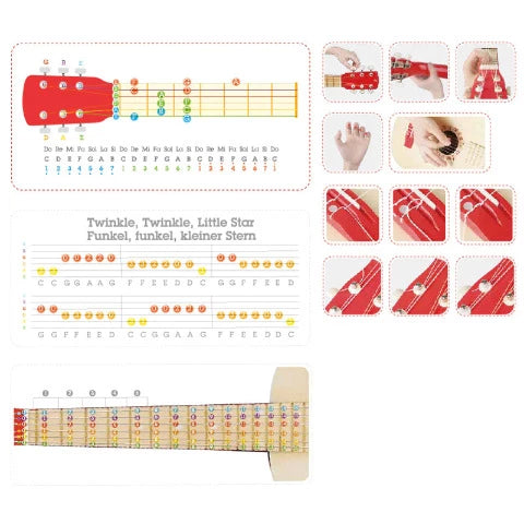 Hape Music Guitar, Red Flame - Treasure Island Toys