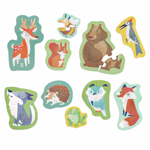 Hape Progressive Puzzle Woodland Friends - Treasure Island Toys