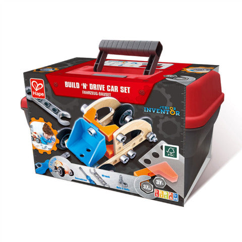 Hape Pretend Junior Inventor Build 'n' Drive Car Set - Treasure Island Toys