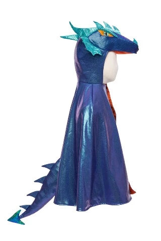 Great Pretenders Cape - Dragon Azure Metallic, Size 3-4 - Treasure Island Toys