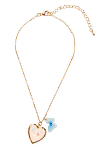 Great Pretenders Fashion - Butterfly Heart Locket Necklace - Treasure Island Toys