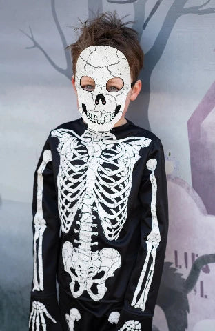 Great Pretenders Costume - Glow-in-the-Dark Skeleton Shirt, Pants & Mask, Size 3-4 - Treasure Island Toys