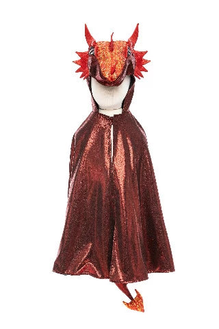 Great Pretenders Cape - Dragon Ruby Metallic, Size 5-6 - Treasure Island Toys