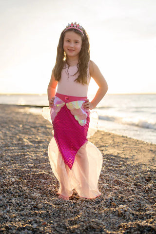 Great Pretenders Skirt - Mermaid Glimmer with Tiara, Pink - Treasure Island Toys