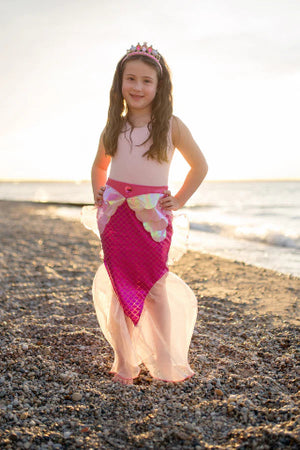 Great Pretenders Skirt - Mermaid Glimmer with Tiara, Pink - Treasure Island Toys