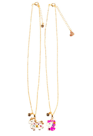 Great Pretenders Fashion - Tear & Share Bejewelled Unicorns Necklace