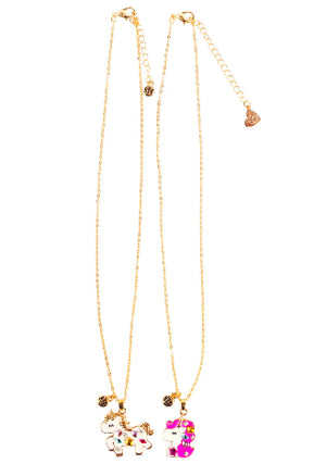 Great Pretenders Fashion - Tear & Share Bejewelled Unicorns Necklace