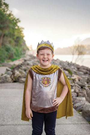 Great Pretenders Tunic - Sir Wolfheart with Cape and Crown, Size 5-6