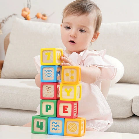 Hape Baby Grip-n-Stack Silicone Wood Blocks - Treasure Island Toys