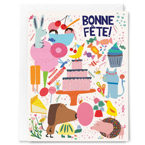 Happy Just Happy Greeting Card - Bonne Fête! Party Animals - Treasure Island Toys