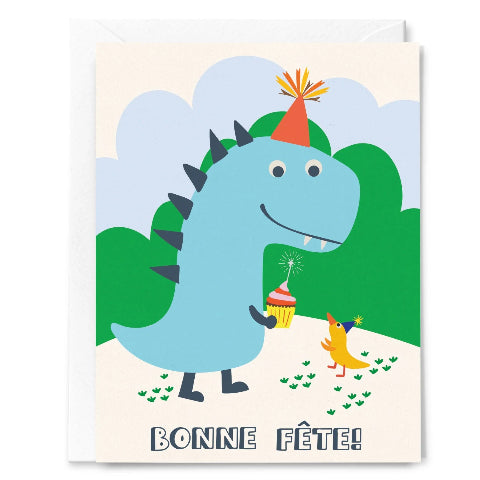 Happy Just Happy Greeting Card - Bonne Fête! Dinosaur - Treasure Island Toys