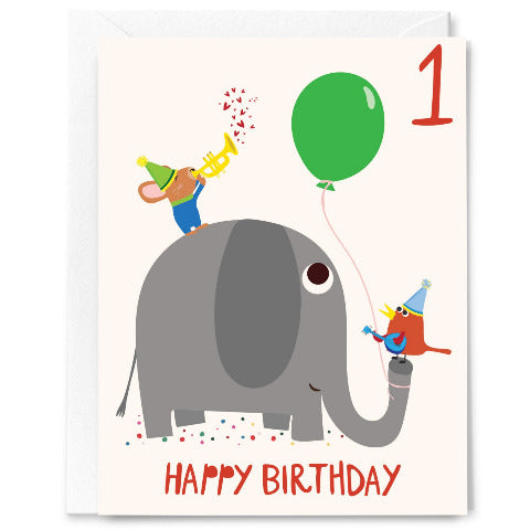 Happy Just Happy Greeting Card - Happy Birthday One Year Old - Treasure Island Toys