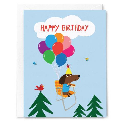 Happy Just Happy Greeting Card - Happy Birthday Stanley Chair and Balloons - Treasure Island Toys