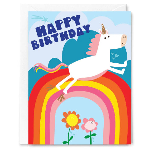 Happy Just Happy Greeting Card - Magical Unicorn