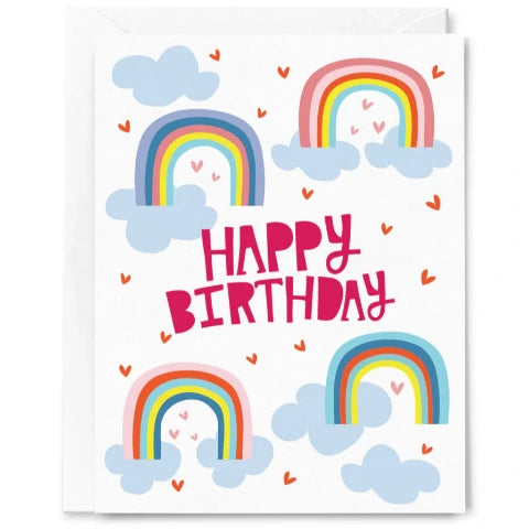 Happy Just Happy Greeting Card - Happy Birthday Rainbows - Treasure Island Toys