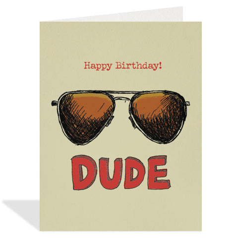 Halfpenny Postage Greeting Card - Birthday Dude