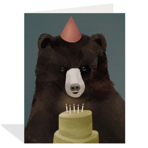 Halfpenny Postage Greeting Card - Party Bear