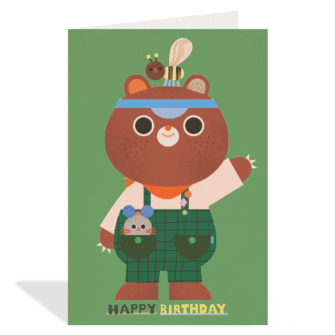 Greeting Card Enclosure - Happy Bear