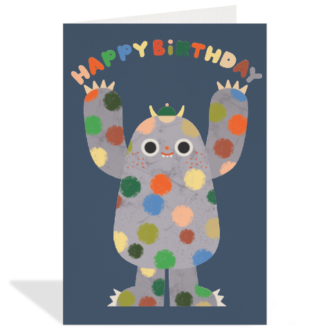 Greeting Card Enclosure - Polka Dot Monster