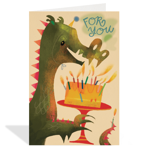 Greeting Card Enclosure - Dragon Cake