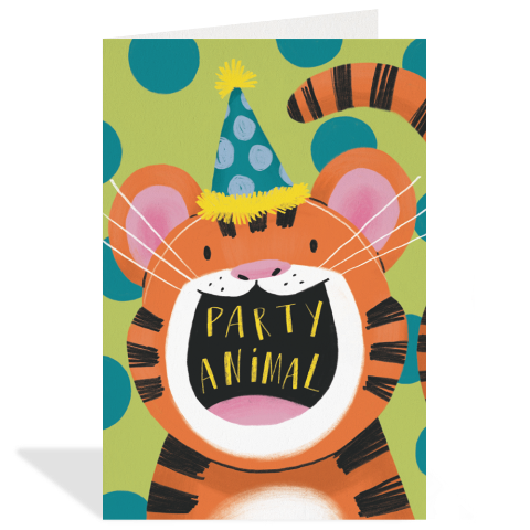 Greeting Card Enclosure - Tiger Birthday
