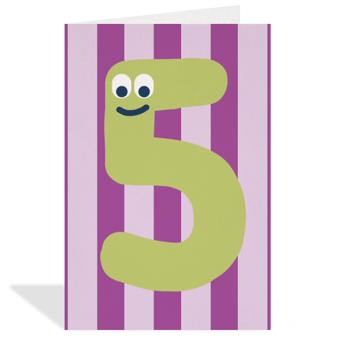 Greeting Card Enclosure - Age 5 Stripe