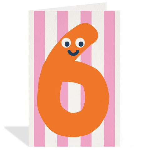 Greeting Card Enclosure - Age 6 Stripe